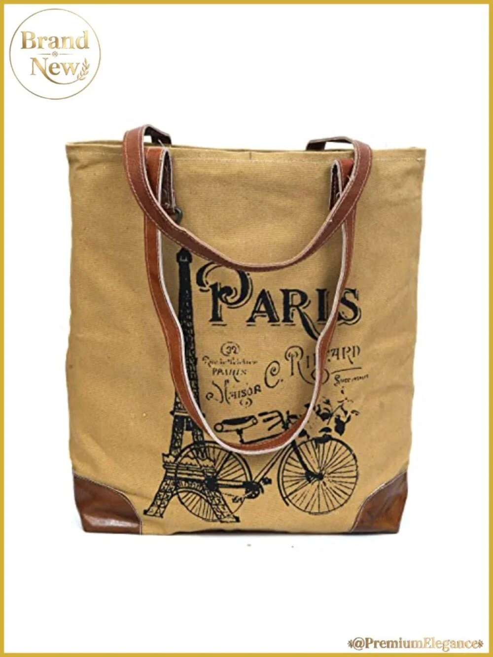 Upcycled Canvas & Leather Handbag, Tote for Women, Handmade Hobo, 16 Inch Height